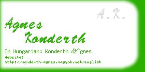 agnes konderth business card